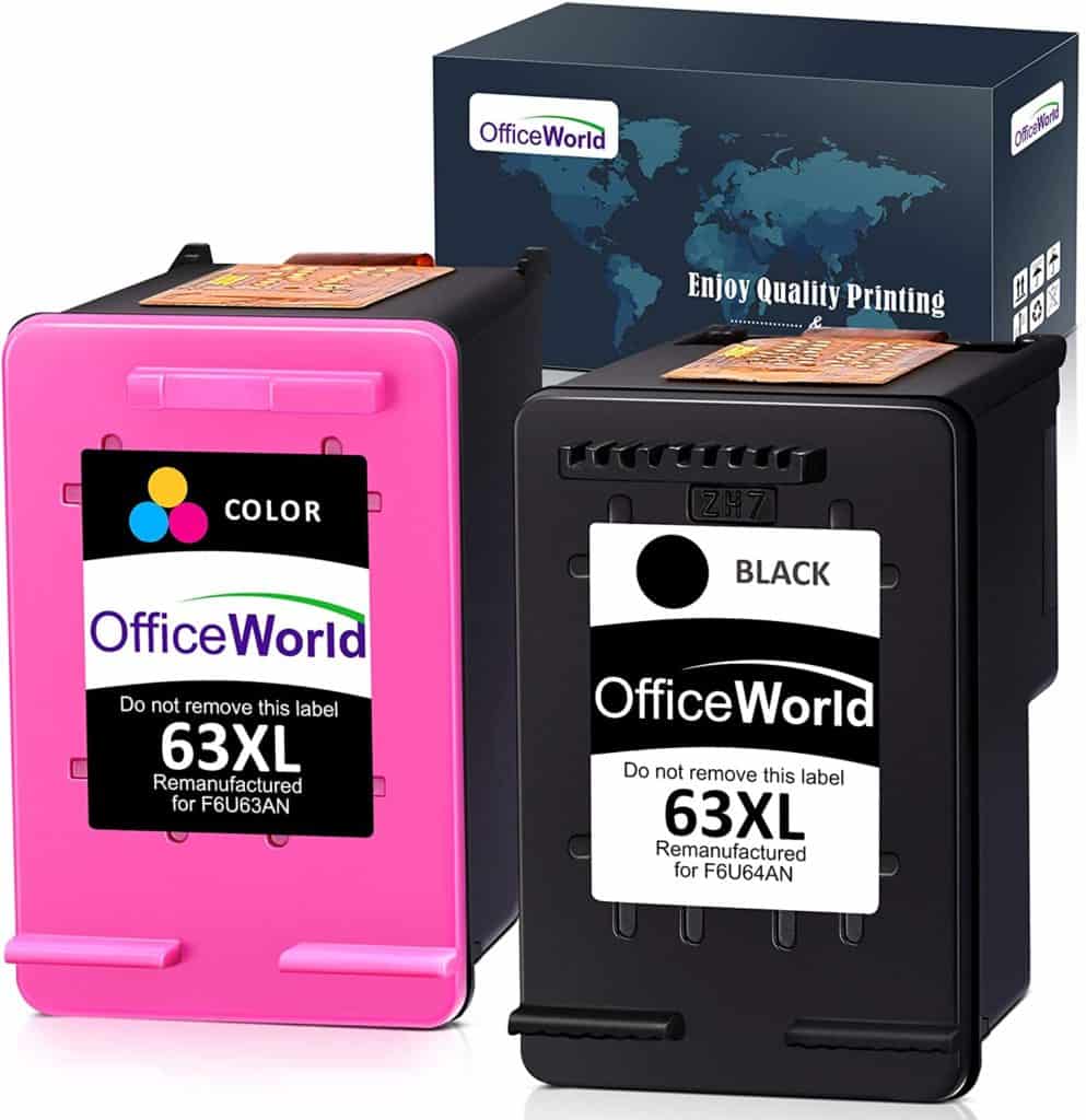 OfficeWorld Remanufactured 63XL Ink Cartridge Replacement for HP