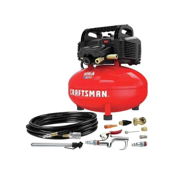 Craftsman Air Compressor, 6 Gallon, Pancake, Oil-Free with 13 Piece Accessory Kit